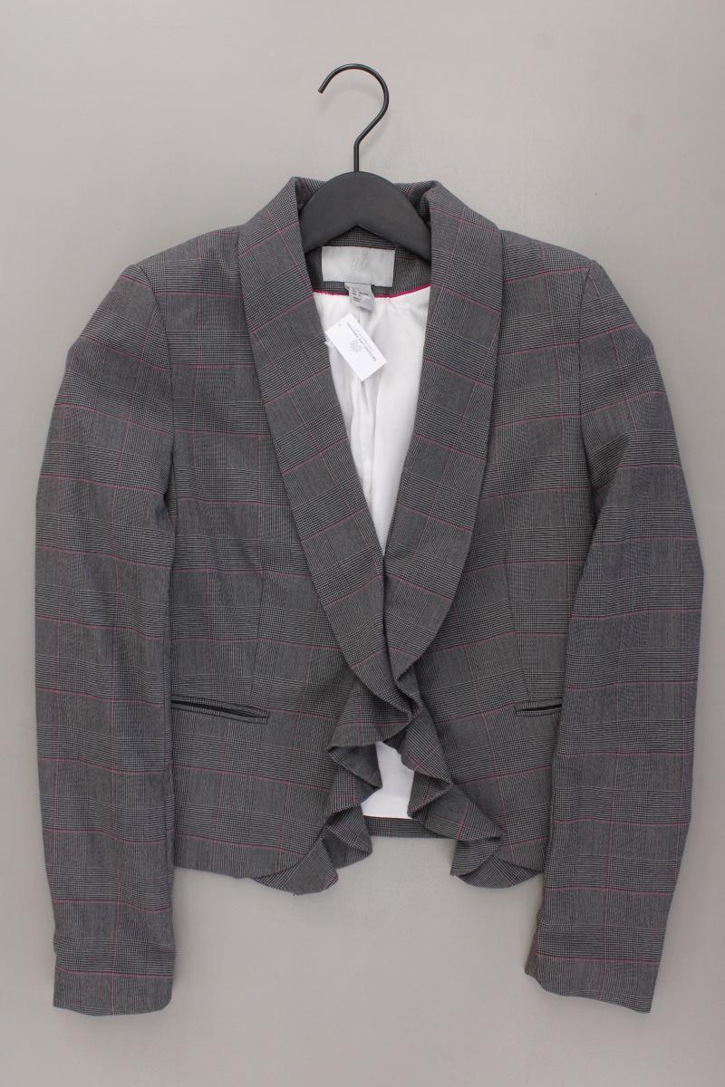 H&M Blazer Gr. 36 kariert grau aus Polyester