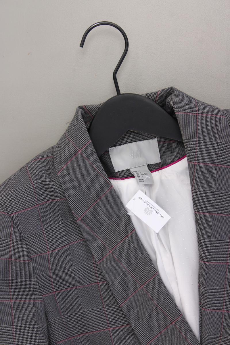 H&M Blazer Gr. 36 kariert grau aus Polyester