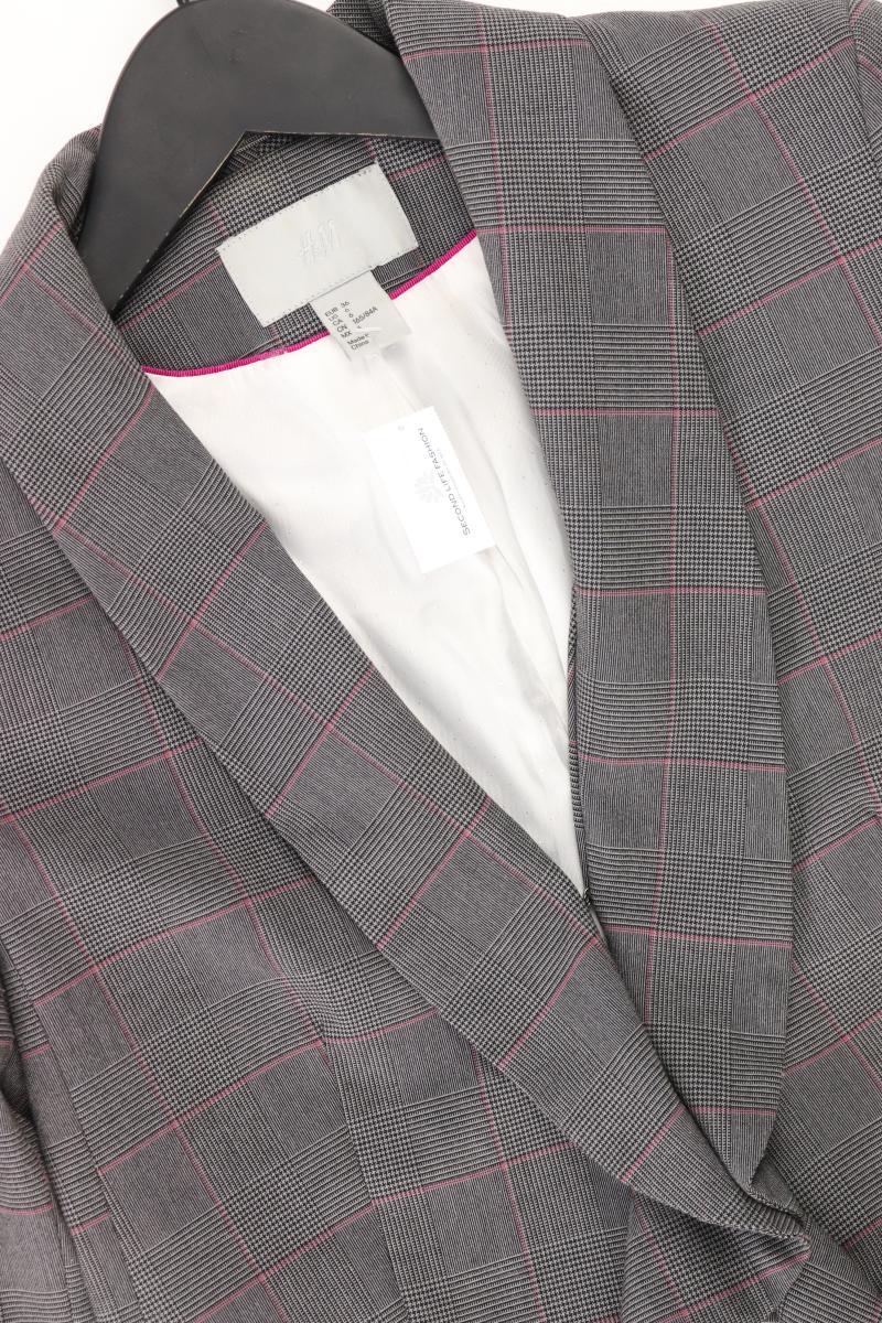 Blazer Gr. 36 kariert grau aus Polyester