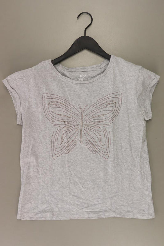 edc by Esprit Printshirt Gr. S Kurzarm mit Glitzer grau aus Baumwolle