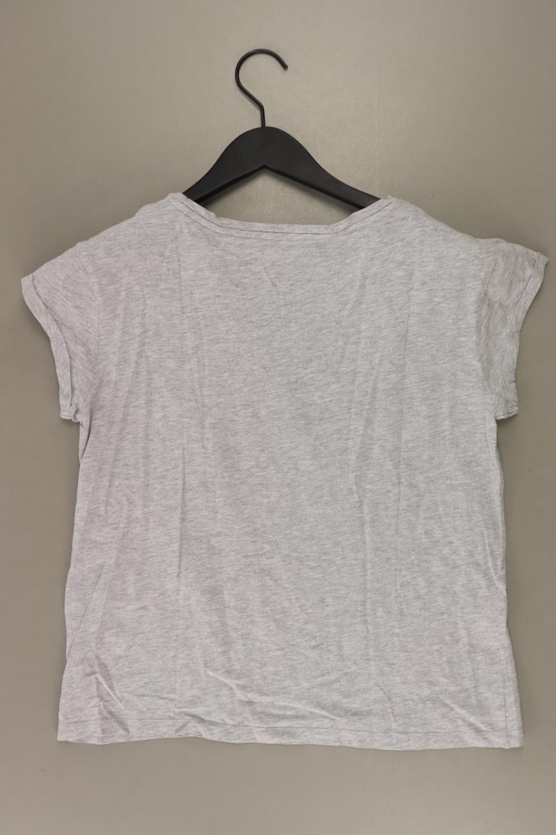 edc by Esprit Printshirt Gr. S Kurzarm mit Glitzer grau aus Baumwolle