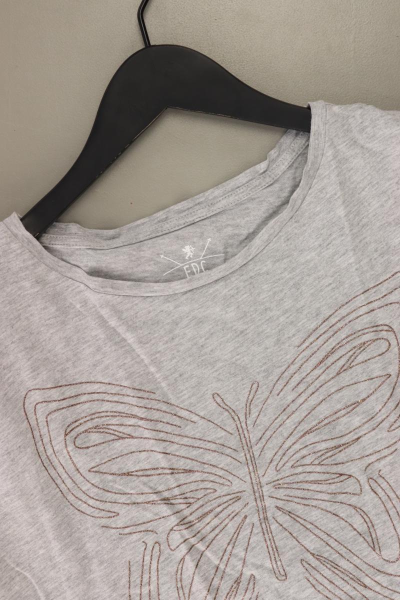 edc by Esprit Printshirt Gr. S Kurzarm mit Glitzer grau aus Baumwolle