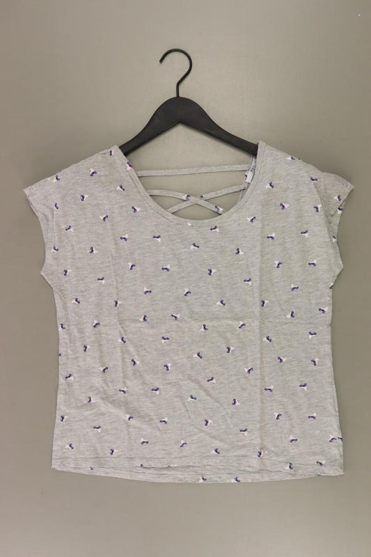 edc by Esprit Shirt mit Inlineskate Muster Gr. M Kurzarm grau aus Baumwolle
