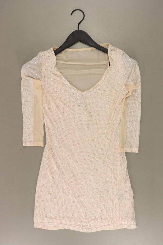 Schlauchkleid Gr. XS neu mit Etikett 3/4 Ärmel creme aus Polyester