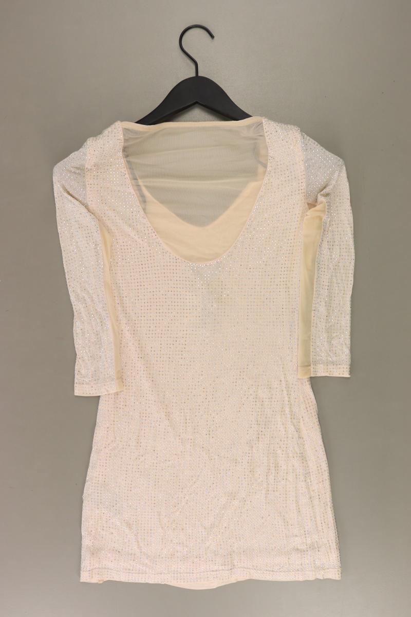 Schlauchkleid Gr. XS neu mit Etikett 3/4 Ärmel creme aus Polyester