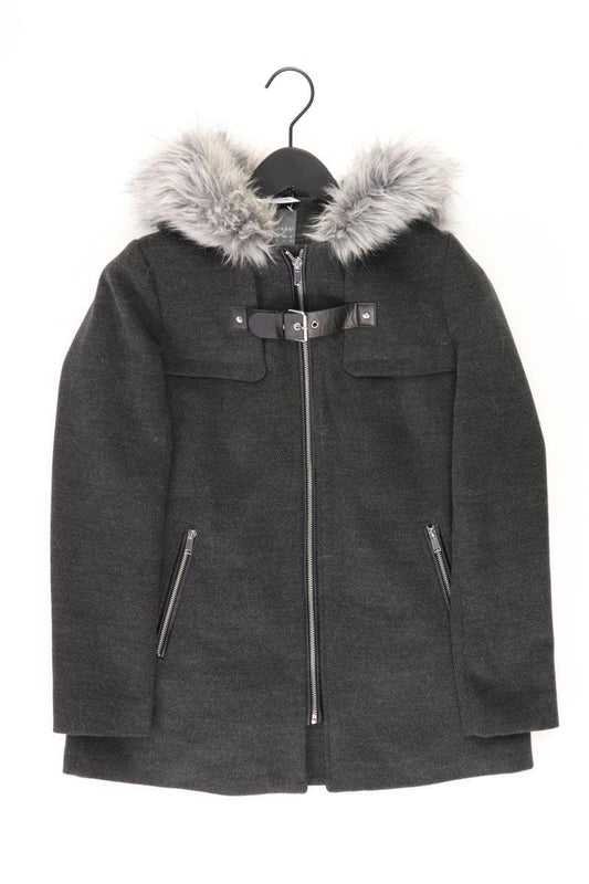 Kapuzenmantel Gr. 36 grau aus Polyester