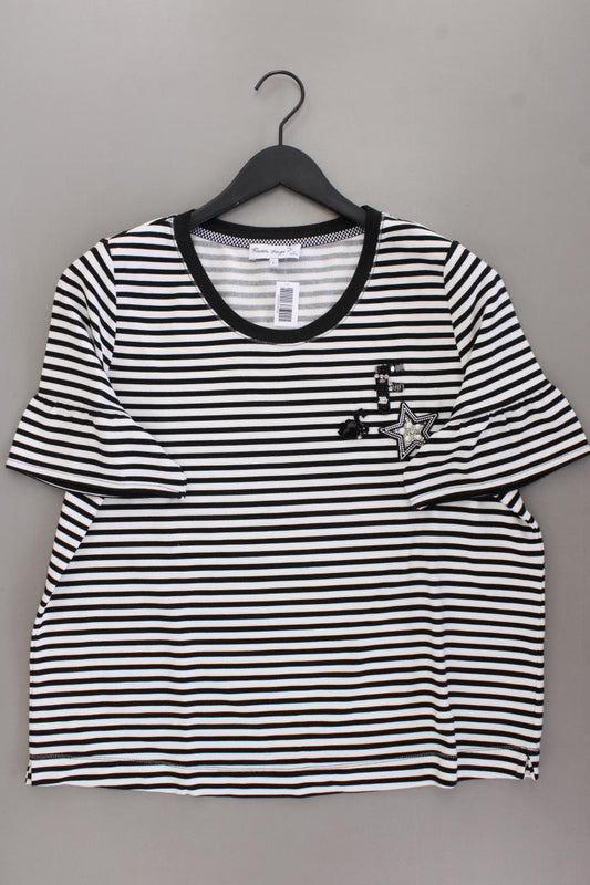 Bonita x Franziska Knuppe Shirt Gr. L gestreift Kurzarm schwarz aus Polyester