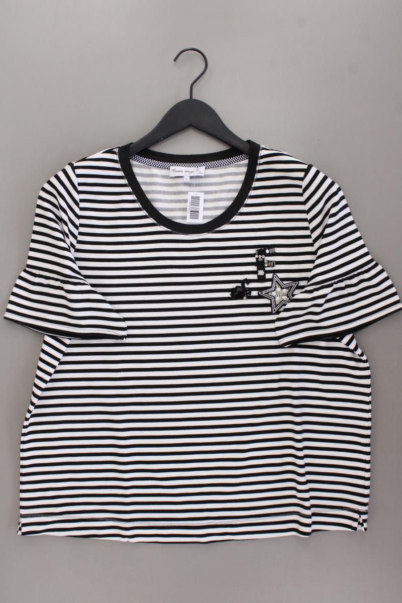 Bonita x Franziska Knuppe Shirt Gr. L gestreift Kurzarm schwarz aus Polyester
