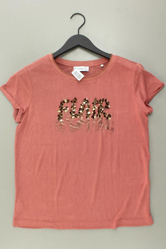 Bonita T-Shirt Gr. M Kurzarm mit Pailletten braun aus Viskose