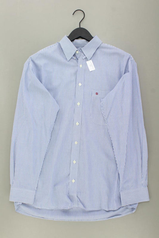 Pierre Cardin Langarmhemd für Herren Gr. L gestreift blau aus Baumwolle