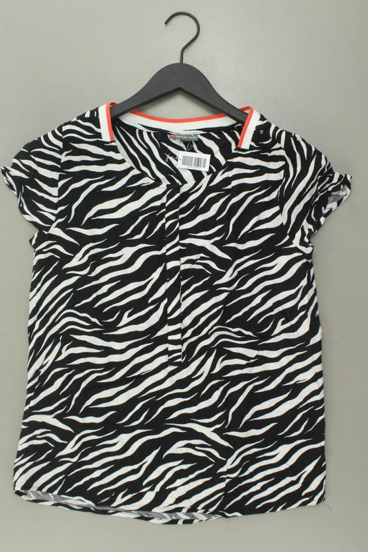 Street One Kurzarmbluse Gr. 36 mit Tierdruck schwarz