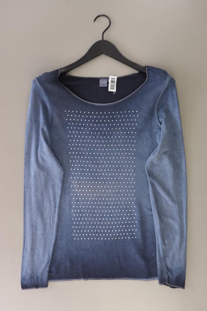 Liberty Longsleeve-Shirt Gr. M Langarm mit Pailletten blau aus Viskose