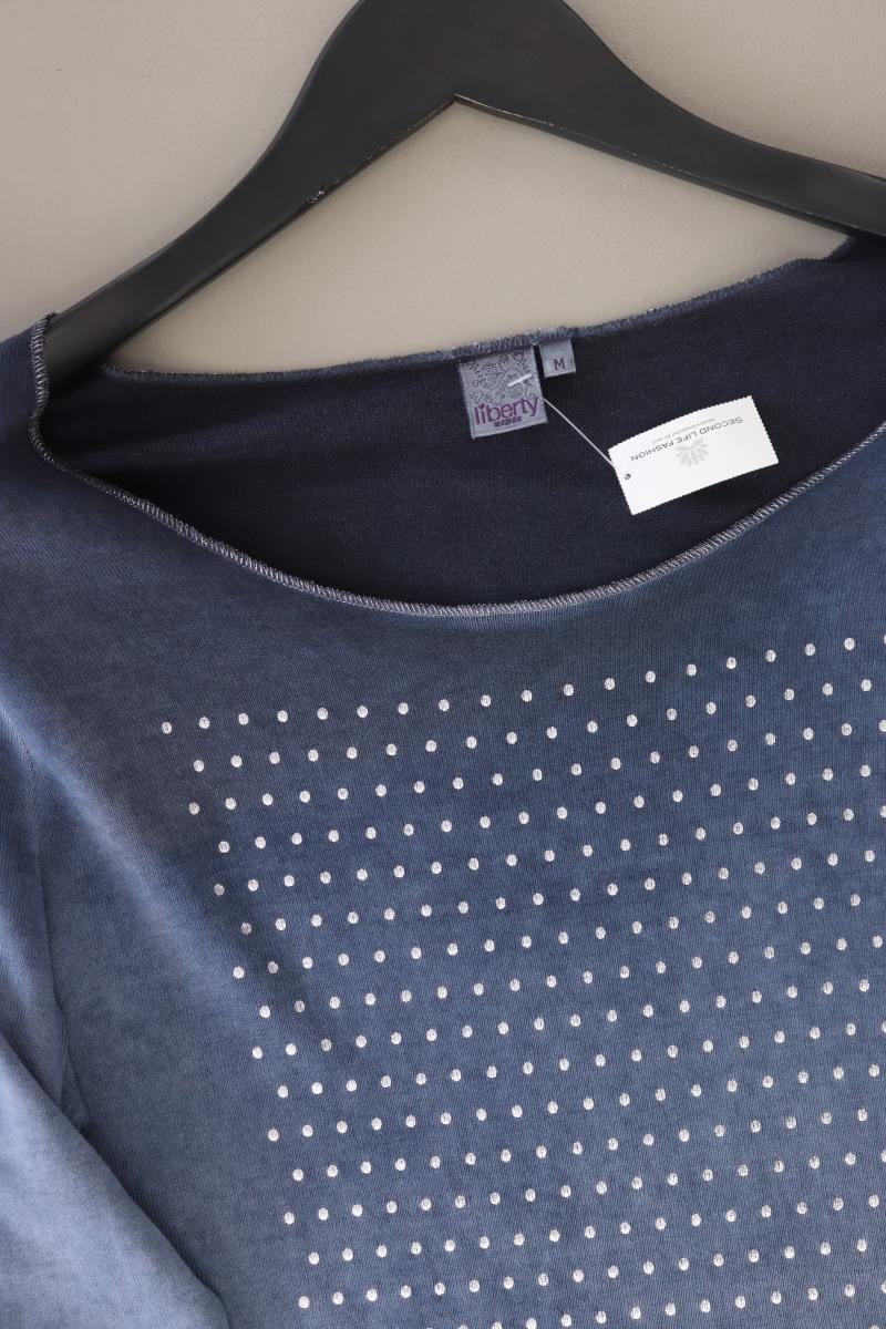 Liberty Longsleeve-Shirt Gr. M Langarm mit Pailletten blau aus Viskose