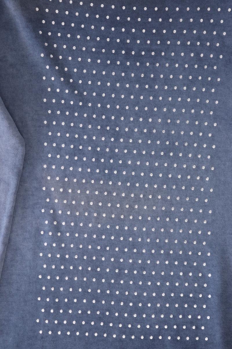 Liberty Longsleeve-Shirt Gr. M Langarm mit Pailletten blau aus Viskose