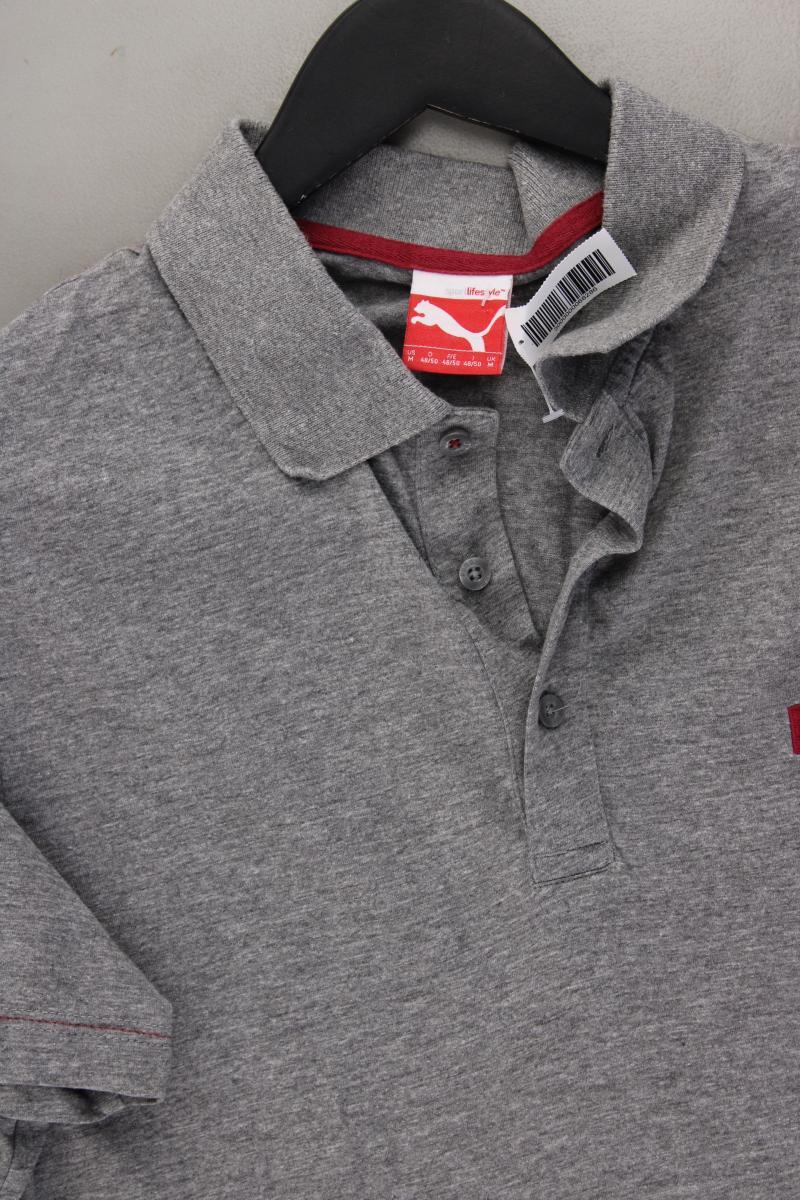Puma T-Shirt für Herren Gr. 48/50 Kurzarm grau aus Baumwolle