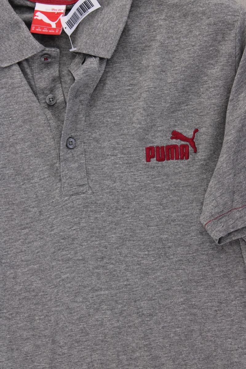 Puma T-Shirt für Herren Gr. 48/50 Kurzarm grau aus Baumwolle