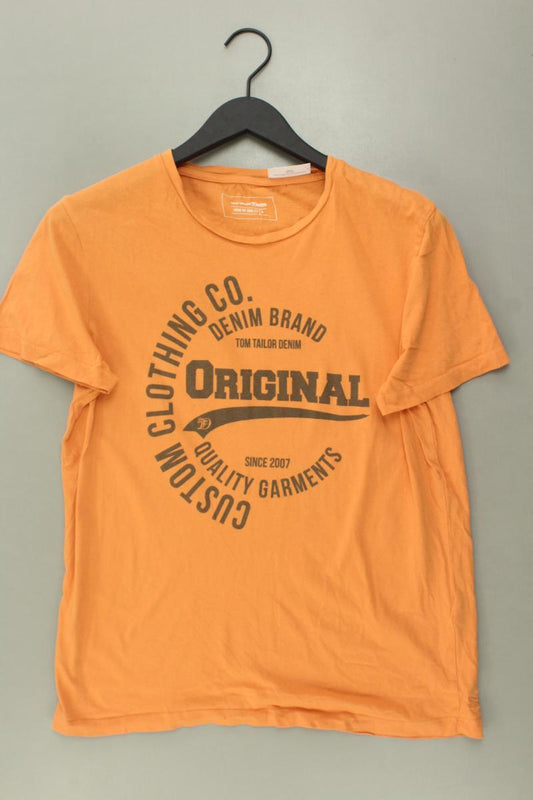 Tom Tailor Printshirt für Herren Gr. L Kurzarm orange