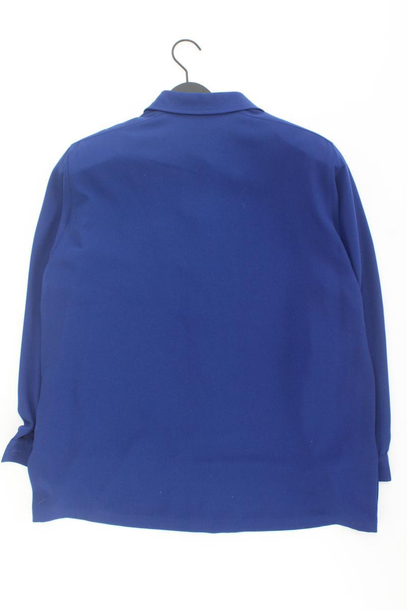 Delmod Langarmbluse Gr. 46 Vintage blau aus Polyester