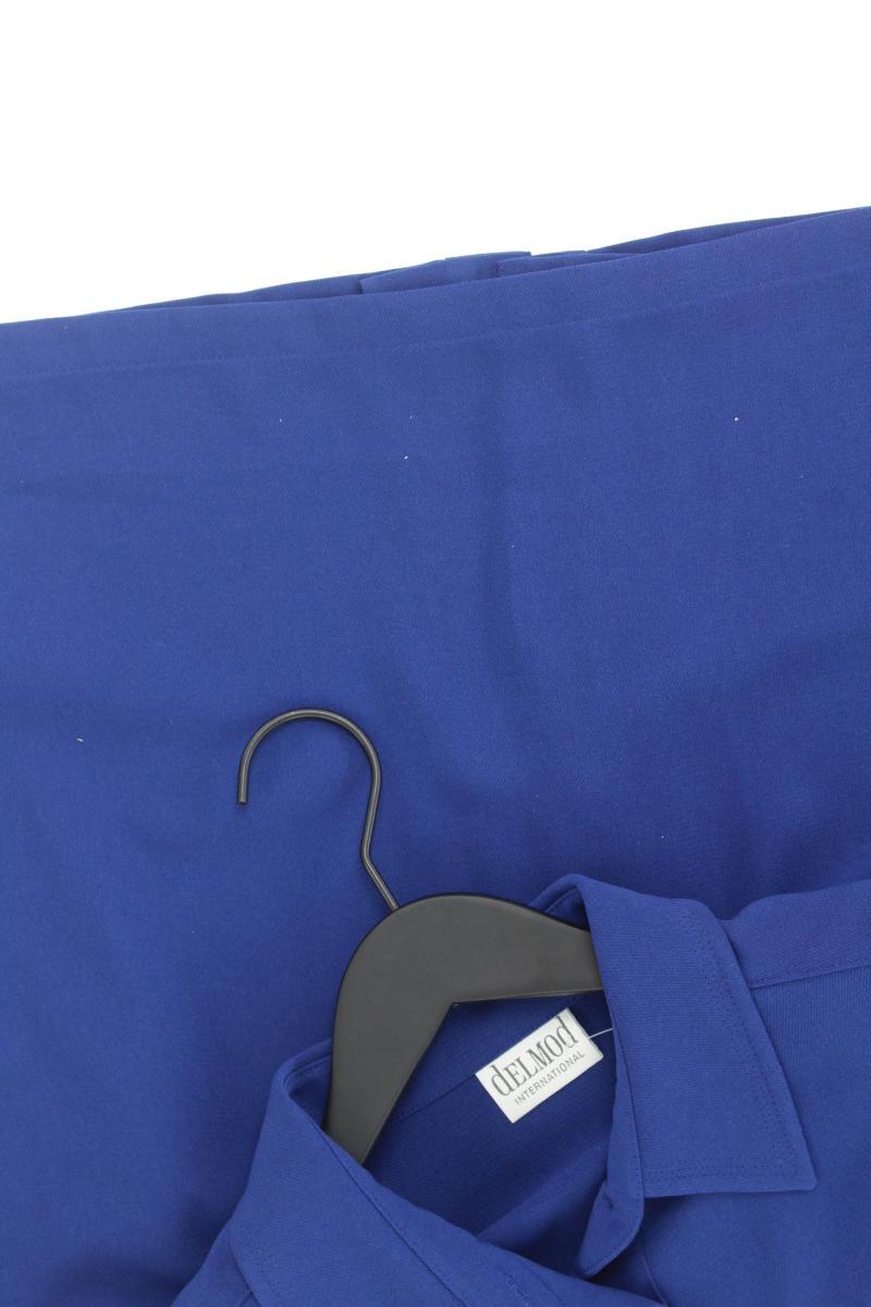 Delmod Langarmbluse Gr. 46 Vintage blau aus Polyester