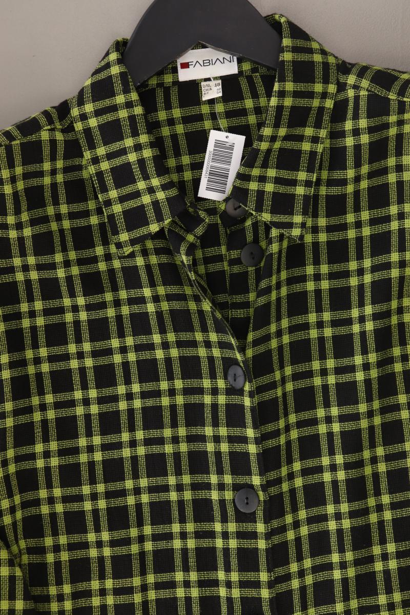 FABIANI Vintage Bluse Gr. 48 kariert Langarm grün aus Polyester