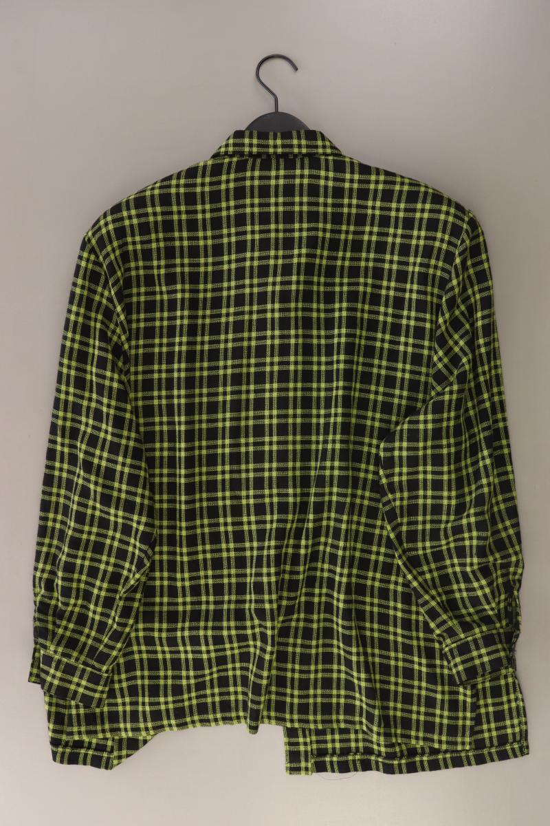 FABIANI Vintage Bluse Gr. 48 kariert Langarm grün aus Polyester