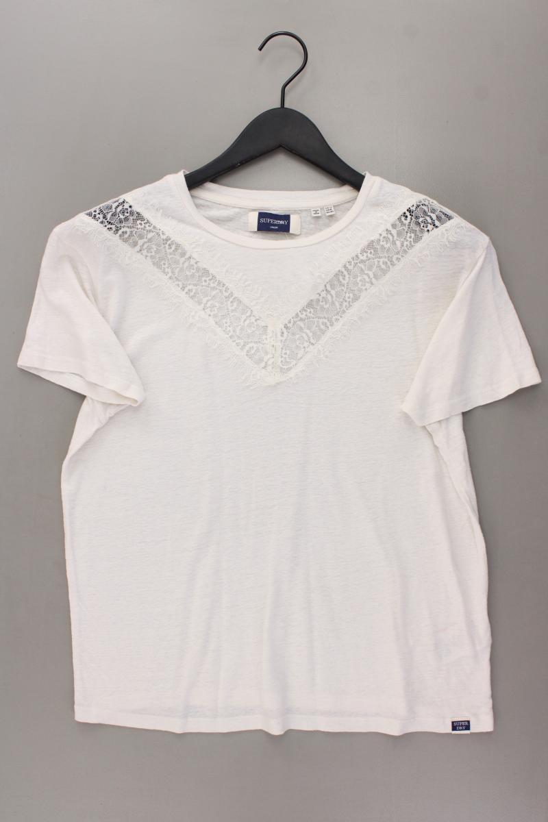 Superdry T-Shirt Gr. 40 Kurzarm creme aus Leinen