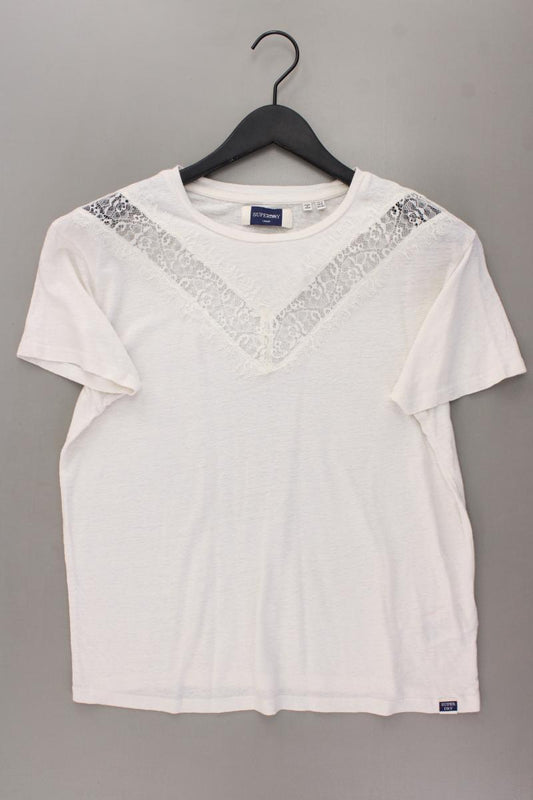 Superdry T-Shirt Gr. 40 Kurzarm creme aus Leinen
