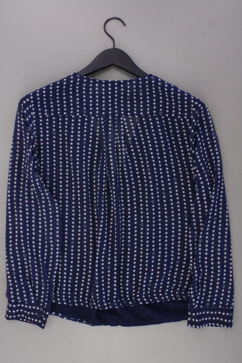 H&M Langarmbluse mit Sternenmuster Gr. 44 blau aus Polyester