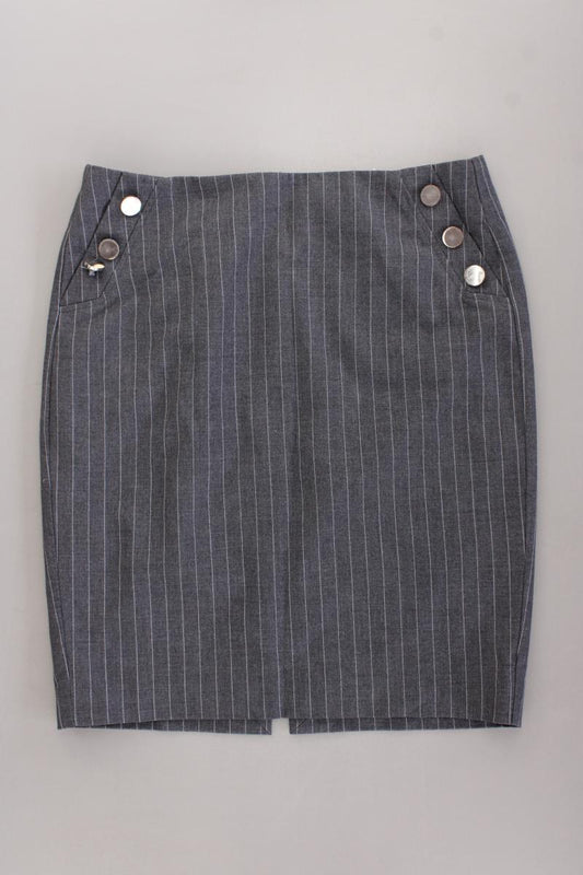 Patrizia Dini Bleistiftrock Gr. 38 gestreift mit Nieten grau aus Polyester