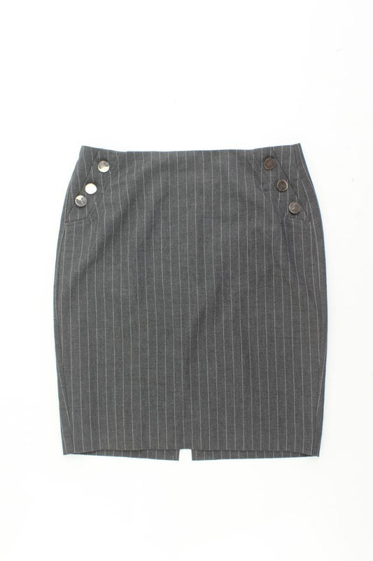 Patrizia Dini Bleistiftrock Gr. 38 gestreift mit Nieten grau aus Polyester