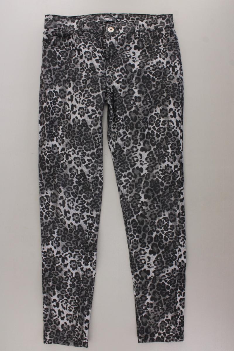 Reserved Five-Pocket-Hose Gr. 38 mit Tierdruck grau aus Baumwolle
