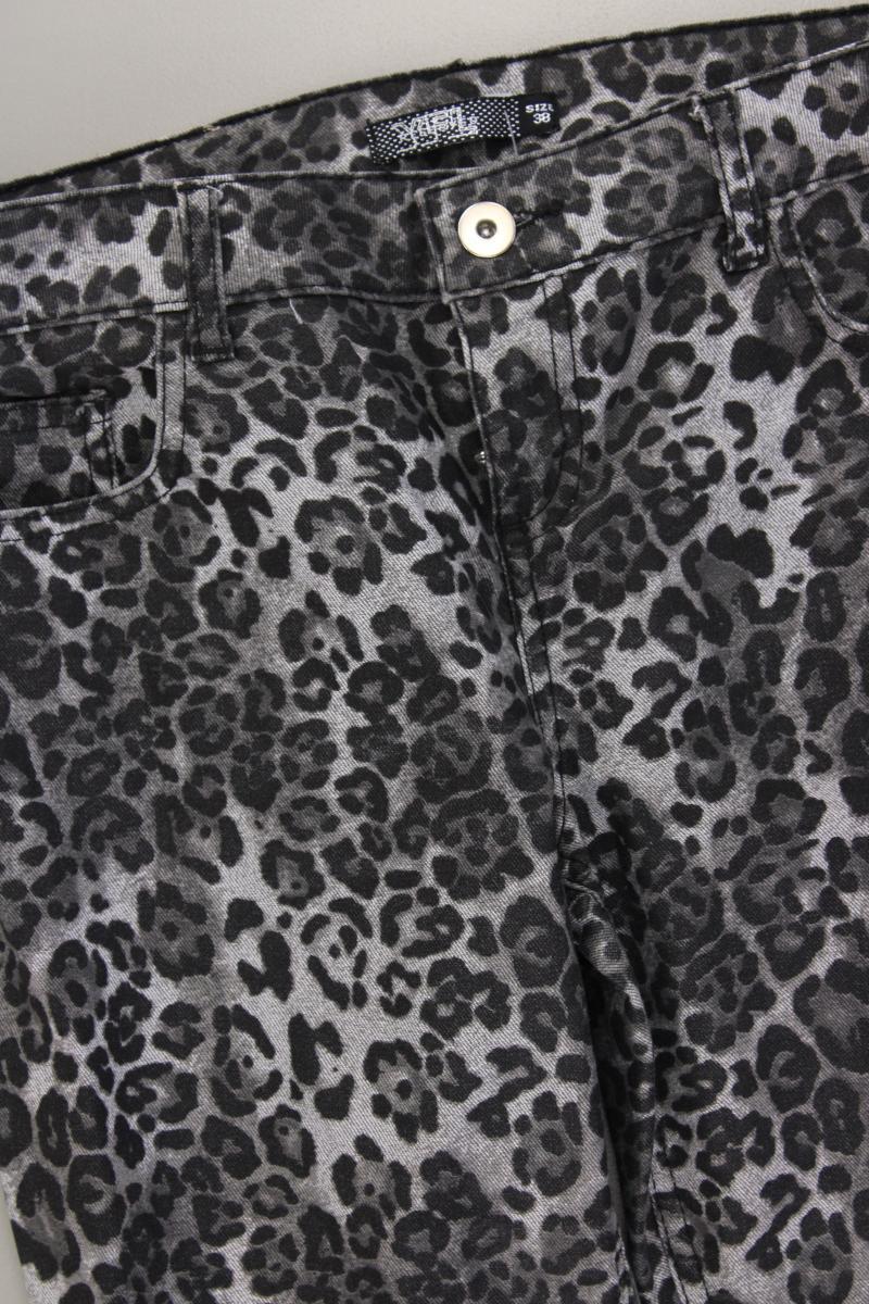 Reserved Five-Pocket-Hose Gr. 38 mit Tierdruck grau aus Baumwolle