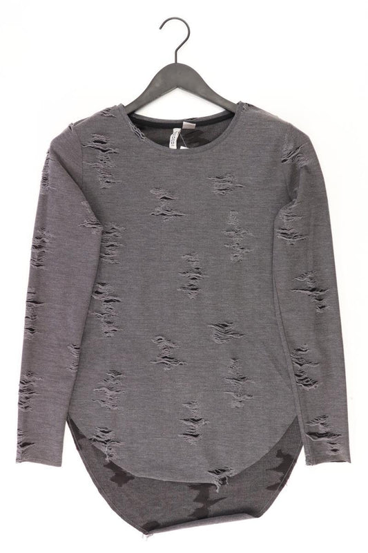 H&M Shirt mit Cut-Outs Gr. S Langarm grau aus Polyester