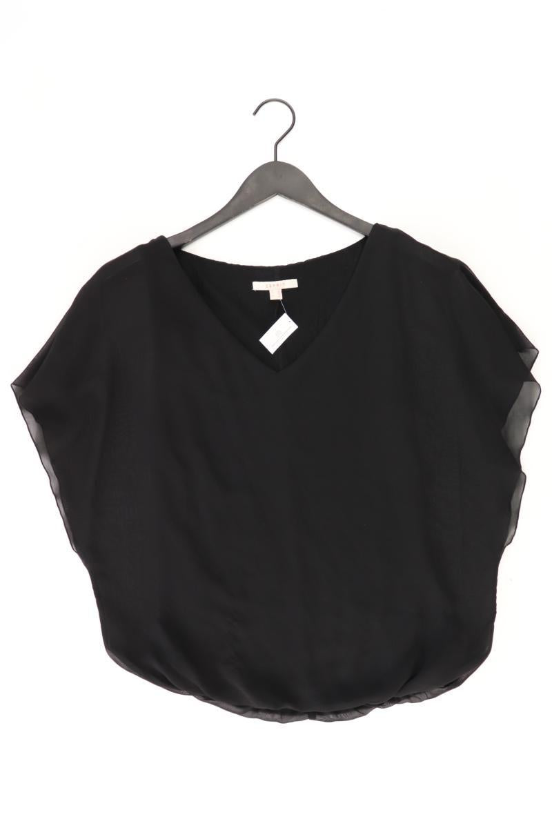 Esprit Kurzarmbluse Gr. 36 schwarz aus Polyester