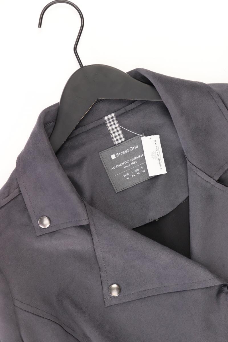 Street One Bikerjacke Gr. 40 neuwertig grau aus Polyester