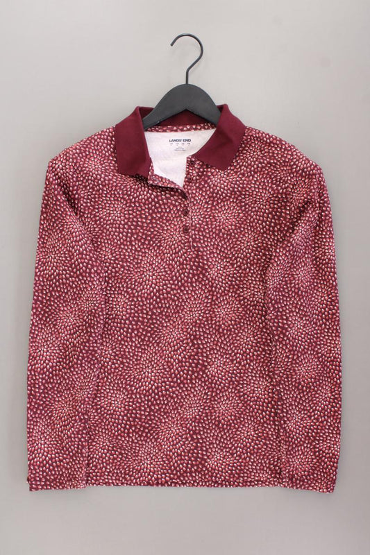 Lands' End Poloshirt Gr. M Langarm rot aus Baumwolle