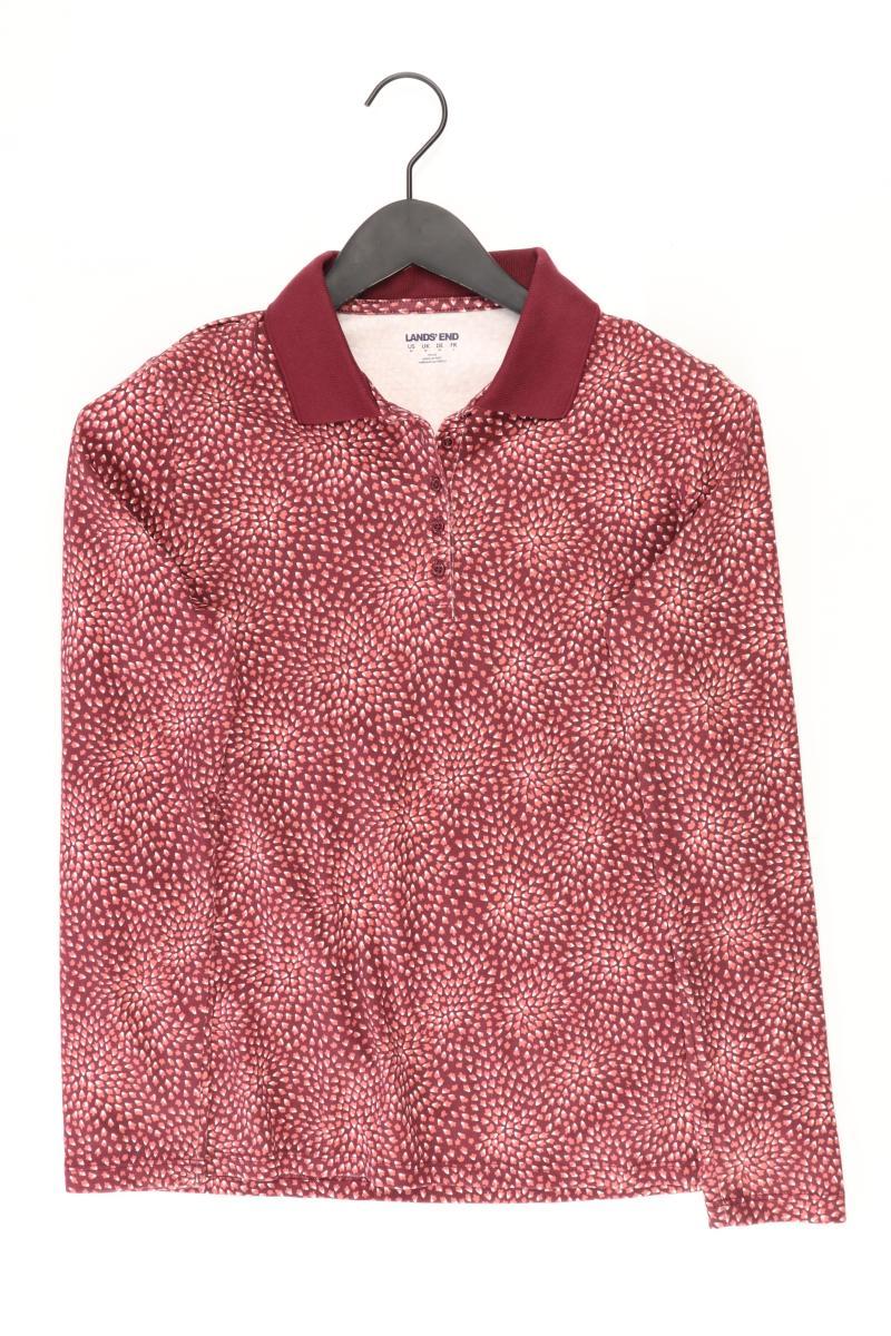 Lands' End Poloshirt Gr. M Langarm rot aus Baumwolle