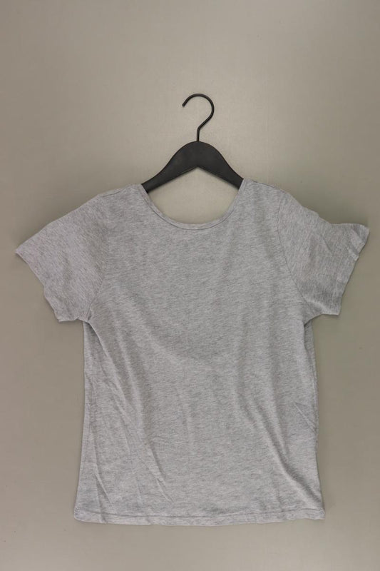 NA-KD Shirt mit großem Rückenausschnitt Gr. XS Kurzarm grau aus Baumwolle