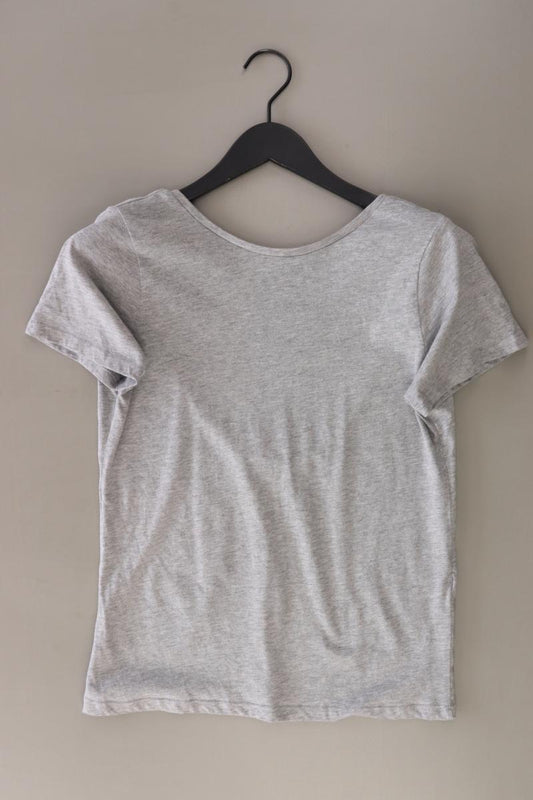 NA-KD Shirt mit großem Rückenausschnitt Gr. XS Kurzarm grau aus Baumwolle