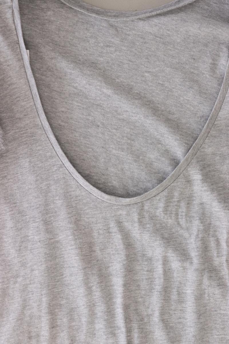 NA-KD Shirt mit großem Rückenausschnitt Gr. XS Kurzarm grau aus Baumwolle
