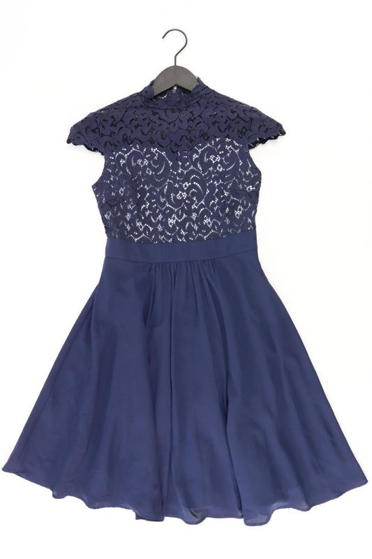 Abendkleid Gr. 34 neuwertig Kurzarm blau aus Polyester