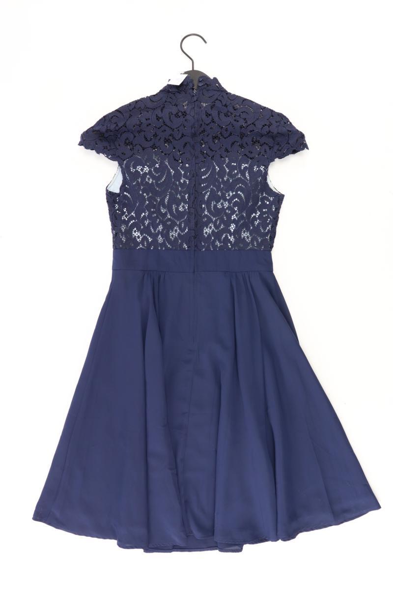 Abendkleid Gr. 34 neuwertig Kurzarm blau aus Polyester