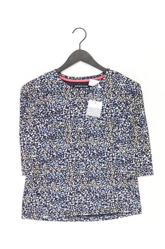 Manguun Shirt Gr. M mit Blumenmuster neu mit Etikett 3/4 Ärmel blau aus Viskose