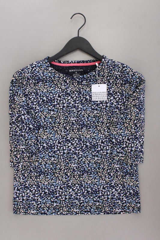 Manguun Oversize-Shirt Gr. M mit Blumenmuster neu mit Etikett 3/4 Ärmel blau