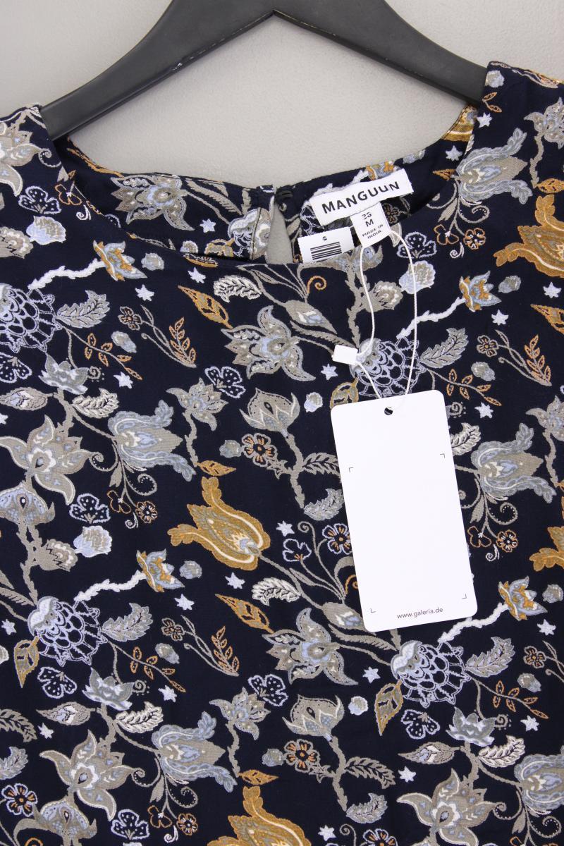 Manguun Kurzarmbluse Gr. 38 mit Blumenmuster neu mit Etikett blau aus Viskose