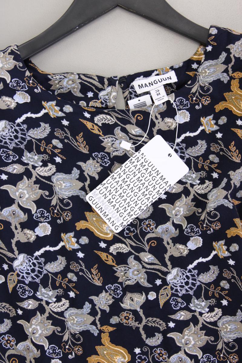 Manguun Kurzarmbluse Gr. 38 mit Blumenmuster neu mit Etikett blau aus Viskose