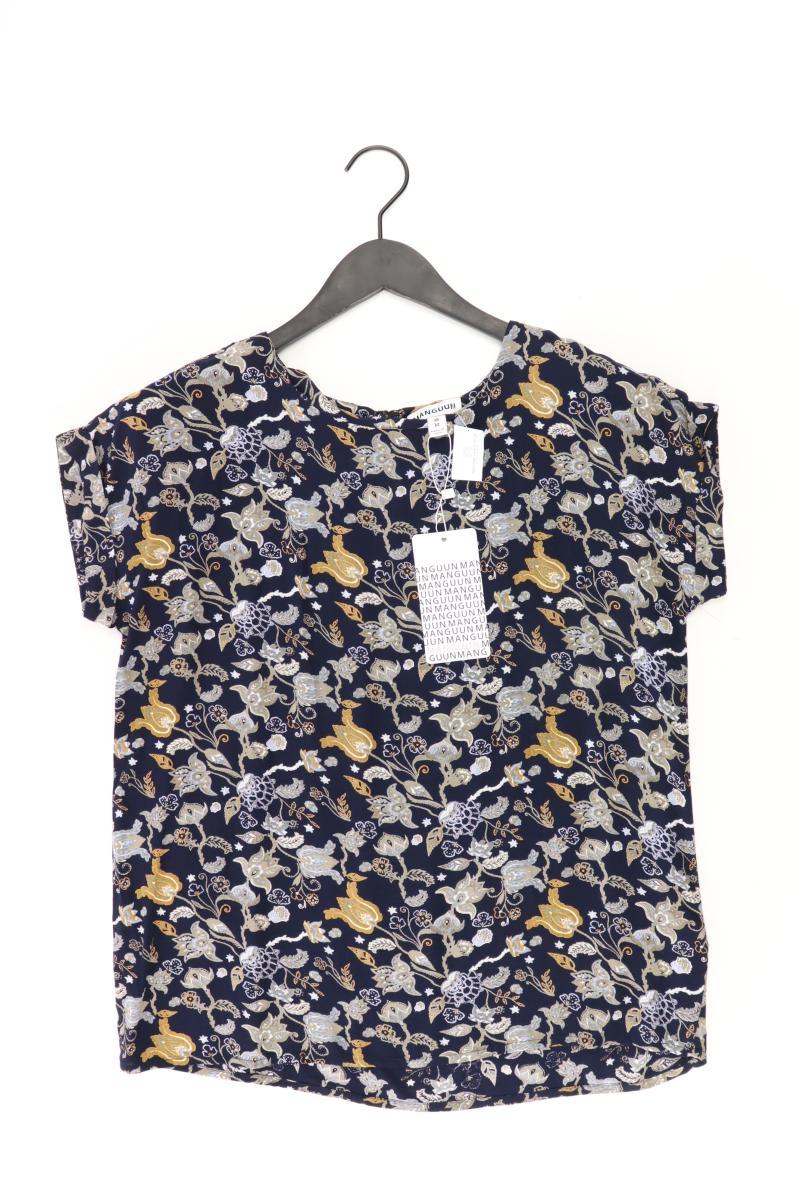 Manguun Kurzarmbluse Gr. 38 mit Blumenmuster neu mit Etikett blau aus Viskose