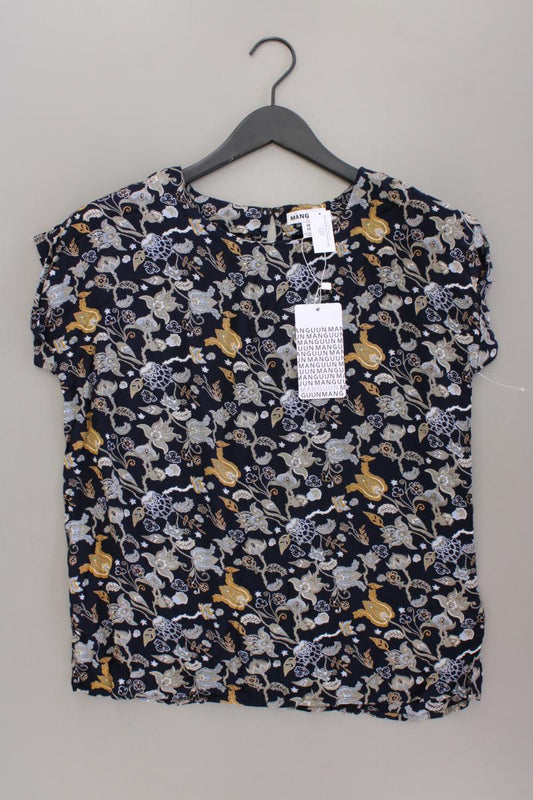Manguun Kurzarmbluse Gr. 38 mit Blumenmuster neu mit Etikett blau aus Viskose