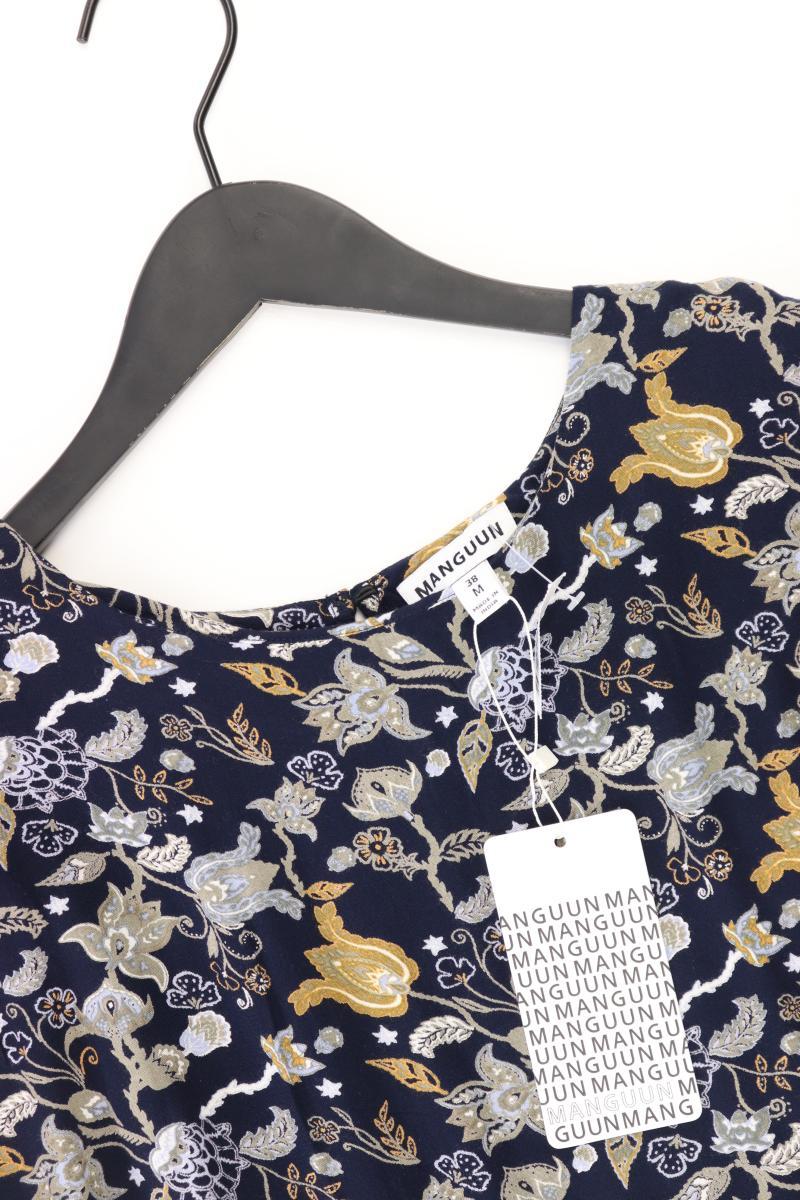 Manguun Kurzarmbluse Gr. 38 mit Blumenmuster neu mit Etikett blau aus Viskose