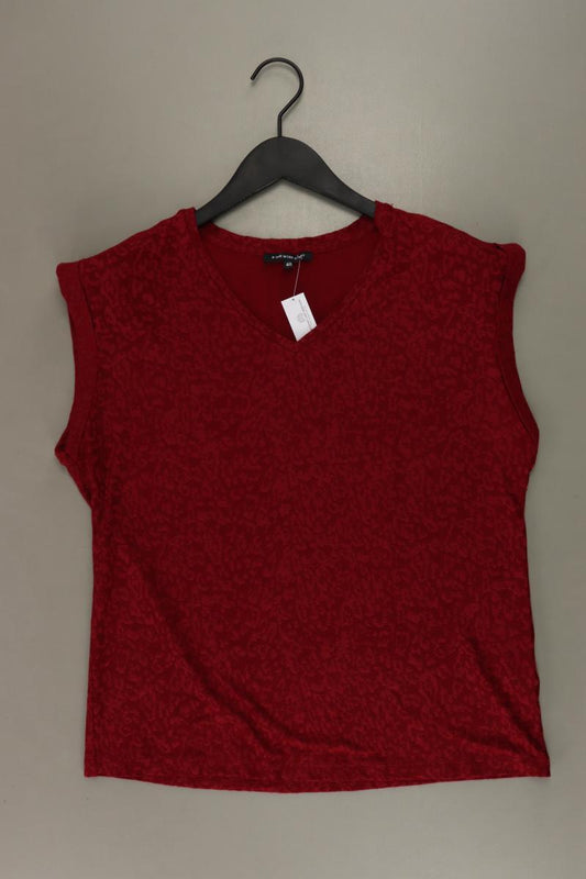 One more story Shirt mit V-Ausschnitt Gr. 40 Kurzarm rot aus Viskose